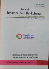 Jurnal Industri Hasil Perkebunan Volume 13 No 2 Desember 2018