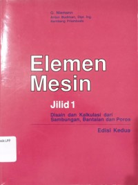 Elemen Mesin Jilid 1, Desain dan Kalkulasi dari Sambungan Bantalan dan Poros