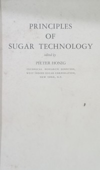 Principles Of Sugar Technology