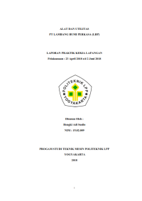 Laporan PKL II ( Teknik Mesin ) Alat dan Utilitas PT. Lambang  Bumi Perkasa ( LBP )