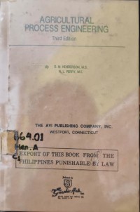 Image of Agricultural Process Enginering Third Edition