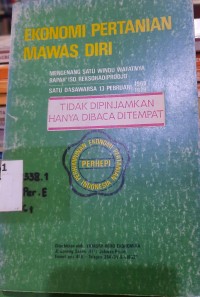 Ekonomi Pertanian Mawas Diri
