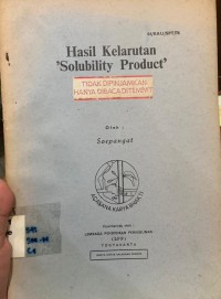 Image of Hasil Kelarutan 'Solubility Product'