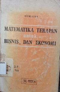 MATEMATIKA TERAPAN UNTUK BISNIS DAN EKONOMI