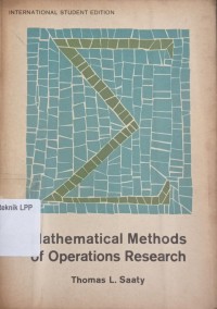 Mathematical Methods of Operations Research