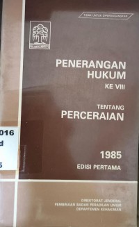 Image of Penerangan Hukum ke VIII Tentang Perceraian