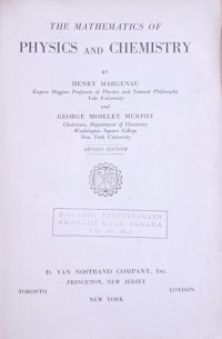 The MATHEMATICS OF PHYSICS AND CHEMISTRY