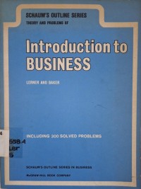 Image of Theory and Problems of Introduction to Business